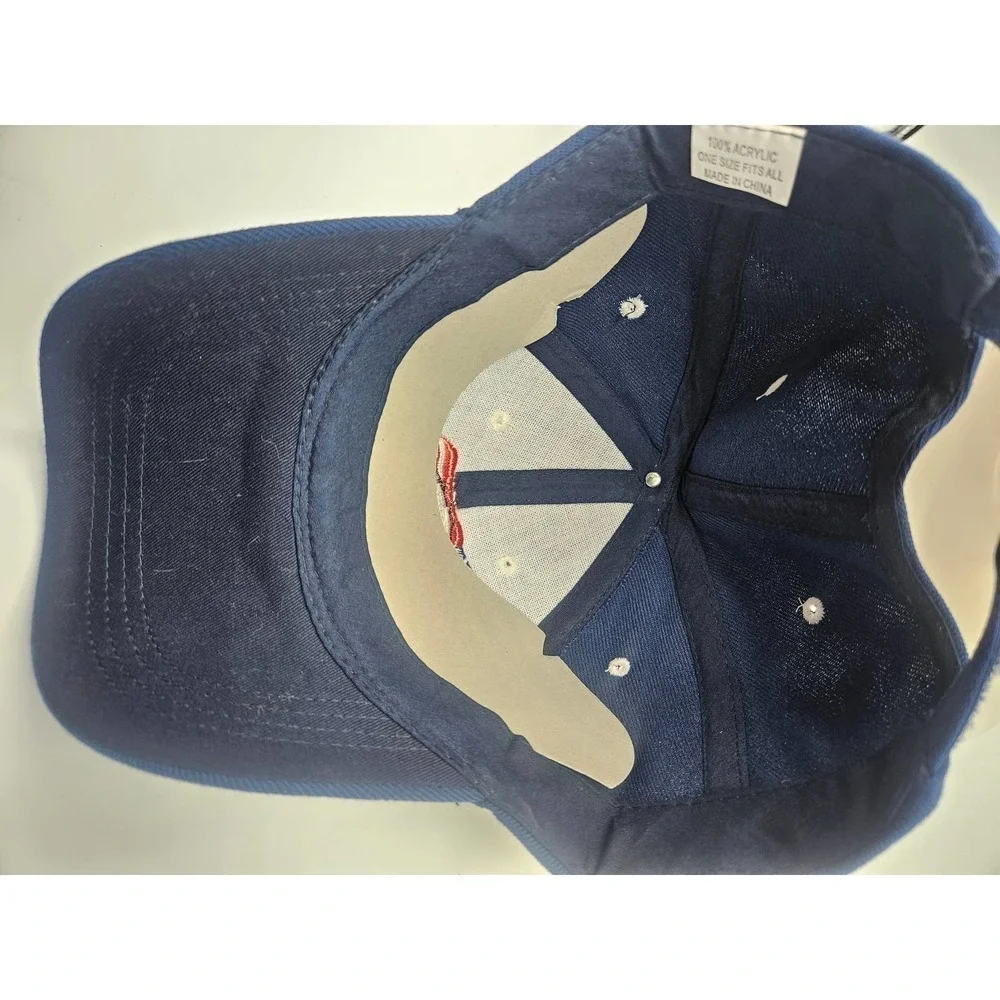 USA Bald‎ Eagle American Flag Hat Adjustable Blue Men's NWT